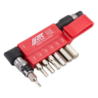 Набор шестигранных вставок 1/4 DR HEX 2,3,4,5,6,7,8 с Г-образным держателем 8шт JTC 5359