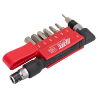 Набор шестигранных вставок 1/4 DR HEX 2,3,4,5,6,7,8 с Г-образным держателем 8шт JTC 5359