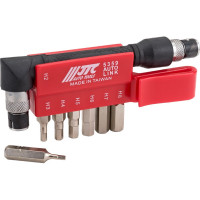 Набор шестигранных вставок 1/4 DR HEX 2,3,4,5,6,7,8 с Г-образным держателем 8шт JTC 5359