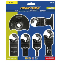 Набор насадок №4 для МФИ по дереву (6 шт.) ПРАКТИКА 240-539