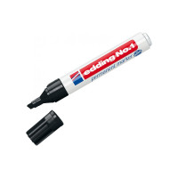 Перманентный маркер, заправляемый, черный, клиновидный наконечник 1-5мм Edding E-1#1