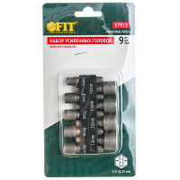 Набор усиленных головок, CrV, 9 шт, 5-13 мм FIT IT 57915