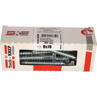 Сантехнический болт DIN 571 оцинкованный 8х70, 20шт - коробка Tech-Krep 126556