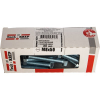 Болт DIN 933 с шестигранной головкой, оцинкованный М8х50, 20шт - коробка Tech-Krep 105211