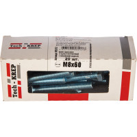 Болт DIN 933 с шестигранной головкой, оцинкованный М8х60, 20шт - коробка Tech-Krep 105212