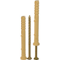 Дюбель-гвоздь 6х60 потайная манжета, нейлон 100шт - ведро Tech-Krep 101333