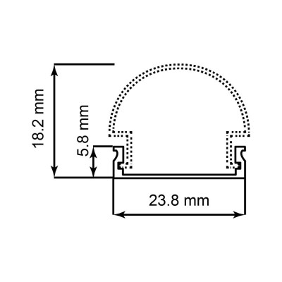 Алюминиевый круглый широкий профиль, серебро Feron CAB283 10302