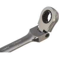 Рожковый ключ с храповиком на шарнире 10 мм Hans 1165FM10