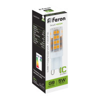 Светодиодная лампа FERON G9 5W 4000K LB-432 25770