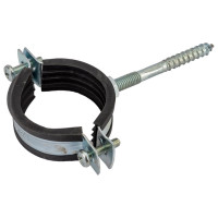 Оцинкованный хомут с резиновым уплотнителем MasterProf 1.1/2", M8, с шурупом и дюбелем ИС.140020