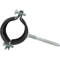 Оцинкованный хомут с резиновым уплотнителем MasterProf 1.1/2", M8, с шурупом и дюбелем ИС.140020