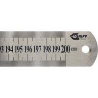 Линейка металлическая с двусторонней шкалой 2000х39мм GRIFF D112026
