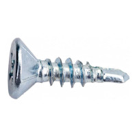 Саморез для оконного профиля, белый, сверло Крепежная техника 3.9х16 1000шт 430804 БК