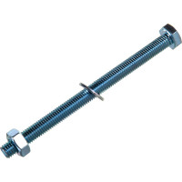 Болт Tech-Krep/Zitar DIN933 с шестигранной головкой, оцинкованный М10х140 + гайка + шайба 2 шт - пакет 136919