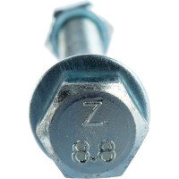 Болт Tech-Krep/Zitar DIN933 с шестигранной головкой, оцинкованный М12х100 + гайка + шайба 2 шт - пакет 136928