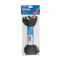 Вязано-плетенный шнур (ПП, 3 мм, хозяйственный, черный, 20 м) Tech-Krep 139927