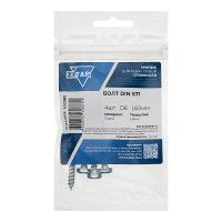 Сантехнический болт DIN 571 оцинкованный 6х60, 4шт - пакет Zitar 102582