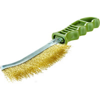 Щётка с пластиковой рукояткой, латунная щетина Дело техники 270231