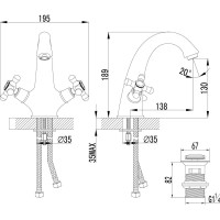 Смеситель для раковины Lemark Vintage LM2806B