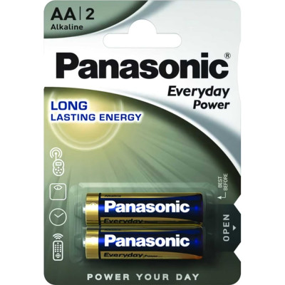 Щелочная батарейка LR6 AA Everyday Power 1.5В бл/2 Panasonic 5410853024705
