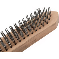 Проволочная щетка, 5 рядов проволоки, деревянная рукоятка Top Tools 14A605