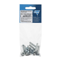 Болт с шестигранной головкой DIN933 оцинкованный М6x25 мм, в комплекте с гайкой и шайбой, 8 шт в пакете Zitar 112718