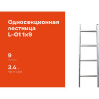 Односекционная лестница 9 ступеней Gigant L-01 1х9