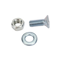 Винт Tech-Krep/Zitar DIN965 с потайной головкой, оцинкованный M6х16 + гайка + шайба 10 шт - пакет Tec 114064