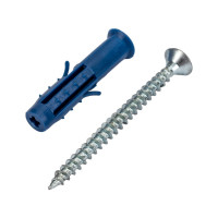 Саморез ШУц Tech-Krep/Zitar 5,0х60 потайная головка + дюбель 8х40 50 шт - пакет 112937