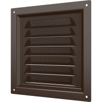 Решетка вентиляционная стальная с сеткой (300x300 мм; коричневая) ERA 3030МЭ кор 87-918