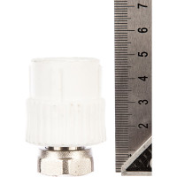 Муфта с накидной гайкой PRO AQUA PP-R белая d-20 мм 1/2" PA29008b