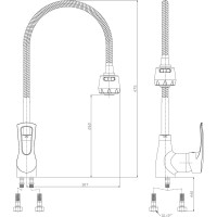 Смеситель для кухни с гибким изливом Rossinka T40-26