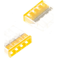 Монтажная клемма STEKKER 4-проводная для 1-жильного проводника, LD2273-204 (5 штук в упаковке) 32414