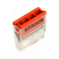 Монтажная клемма STEKKER 4-проводная для 1-жильного проводника, LD2273-204 100шт в упак 32390