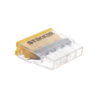 Монтажная клемма STEKKER 4-проводная для 1-жильного проводника, LD2273-204 100шт в упак 32390