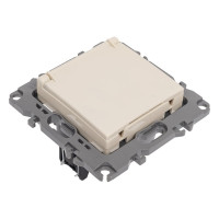 Розетка ЭРА 12-2103-02 2P+E Schuko со шторками с крышкой, 16A-250В, IP20, слоновая кость Б0014694