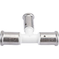 Переходный уменьшенный в центре тройник Henco ПВДФ пресс белый, 20x16x20 HE 10PKW-201620