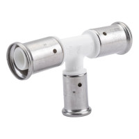 Переходный уменьшенный в центре тройник Henco ПВДФ пресс белый, 20x16x20 HE 10PKW-201620