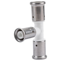 Переходный уменьшенный в центре тройник Henco ПВДФ пресс белый, 20x16x20 HE 10PKW-201620