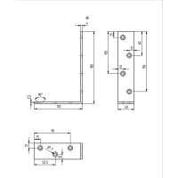 Уголок для балки ALBERTS оцинкованный 120х180х40мм, 334055