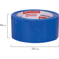 Клейкая лента BRAUBERG 48 мм х 66 м, упаковочная, СИНЯЯ, 45 мкм, 440076