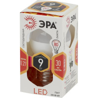 Светодиодная лампа ЭРА LED P45-9W-827-E27 диод, шар, тепл Б0029043