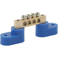 Шина N ноль на двух угловых изоляторах ЭРА NO-222-54 ШНИ-6х9-4-У2-Синий, 20 штук Б0033434