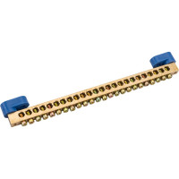 Шина N ноль на двух угловых изоляторах ЭРА NO-222-75 ШНИ-8х12-24-У2-Синий, 10 штук Б0033453