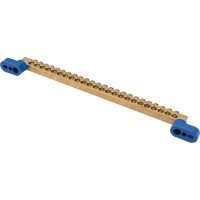 Шина N ноль на двух угловых изоляторах ЭРА NO-222-75 ШНИ-8х12-24-У2-Синий, 10 штук Б0033453