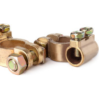 Клеммы AUTOVIRAZH АКБ +, - латунь 2, в блистере, комплект AV-010101