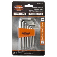 Набор ключей Г-образных TORX с отверстием TH10-TH40 7 предметов AV Steel AV-367307