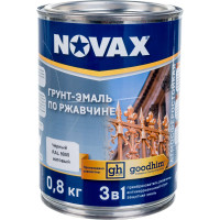 Грунт-эмаль Goodhim NOVAX 3в1 черный RAL 9005, матовая, 0,8 кг 39610
