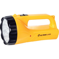 Аккумуляторный фонарь 220В, желтый, 9LED, 2 режима, SLA, пластик Ultraflash LED3816SM 12859