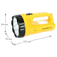 Аккумуляторный фонарь 220В, желтый, 9LED, 2 режима, SLA, пластик Ultraflash LED3816SM 12859